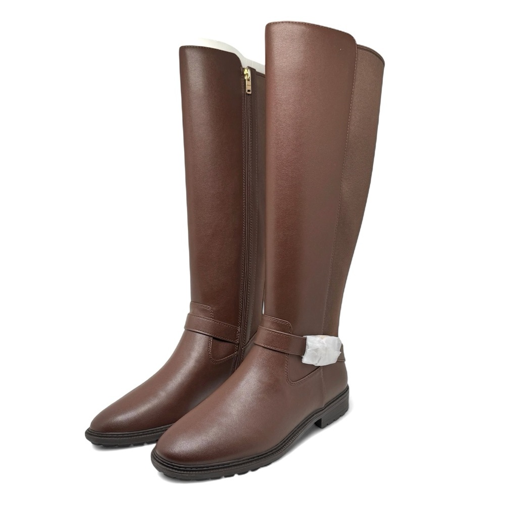 Coach Farrah Tall Riding Boots with Logo Buckle Walnut Size 10 - Picture 2 of 15